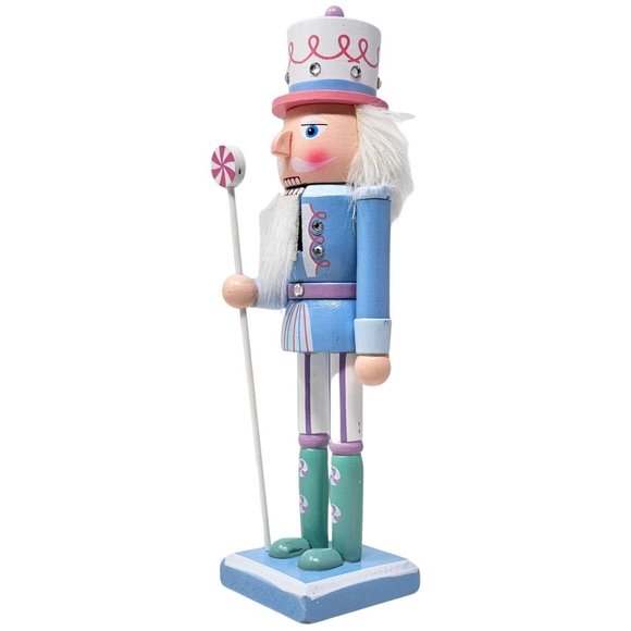 Pastel Candy Soldier Nutcracker, Pastel Blue Candy Nutcracker, Decor Gift - Picture 3 of 4